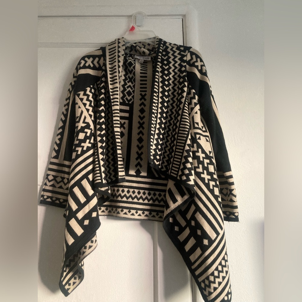 Geometric Black and Cream Sweater